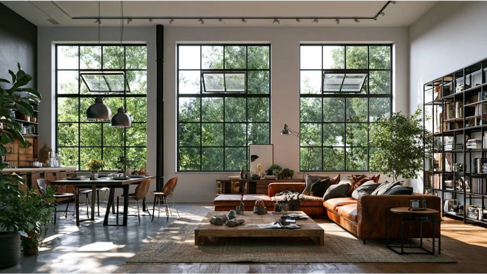 Modern awning windows providing natural light, ventilation, and weather protection