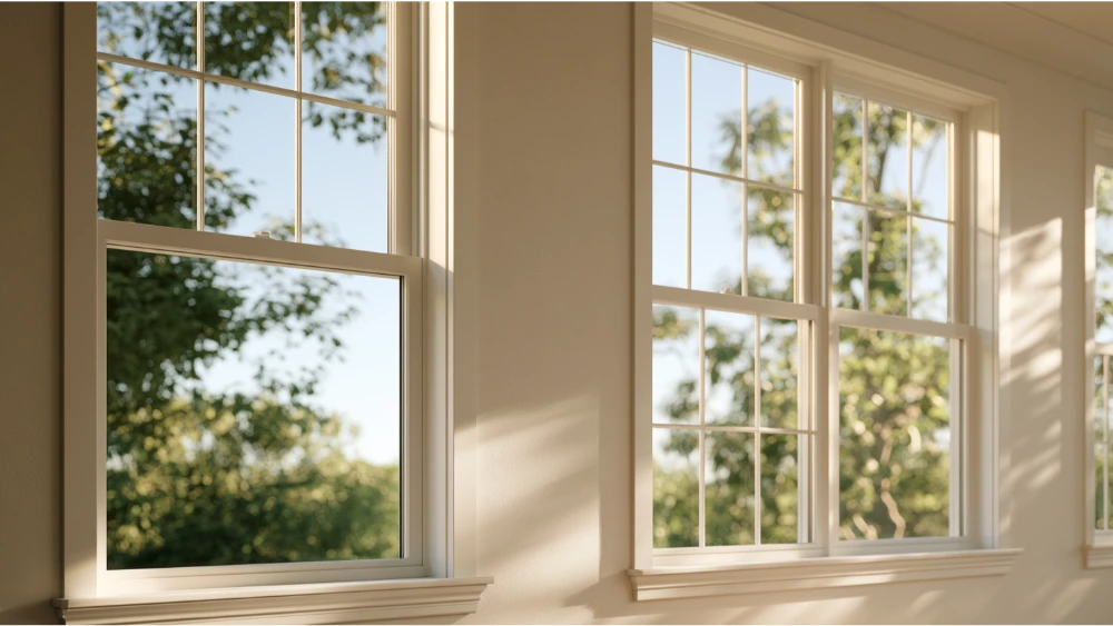 Single hung and double hung windows demonstrating ventilation, cleaning access, and sash operation