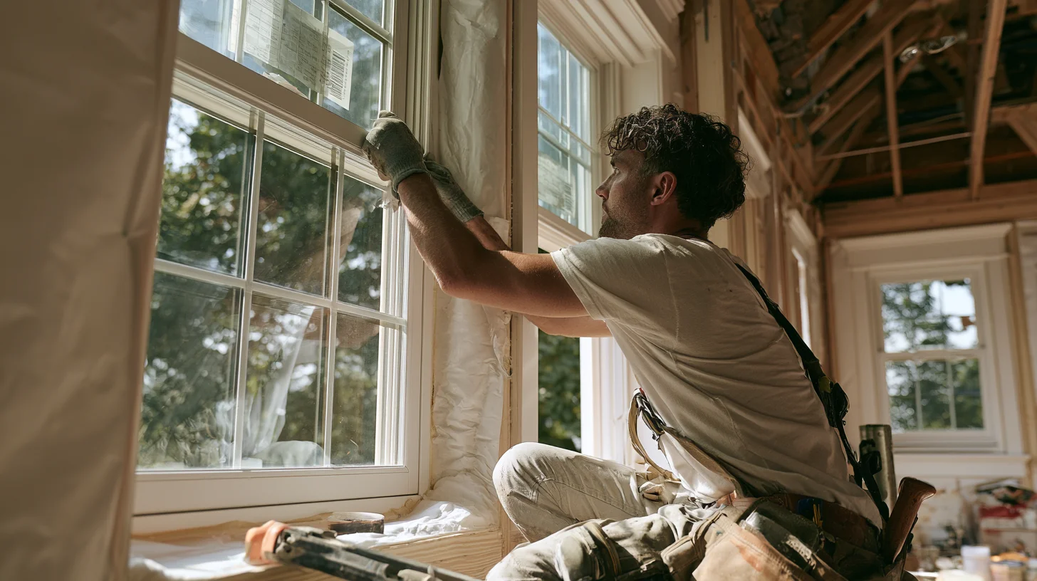 Interior showing different standard window sizes used throughout a modern home.
