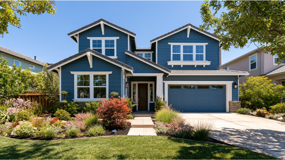 Modern California home with energy-efficient casement windows designed for hot summer climates