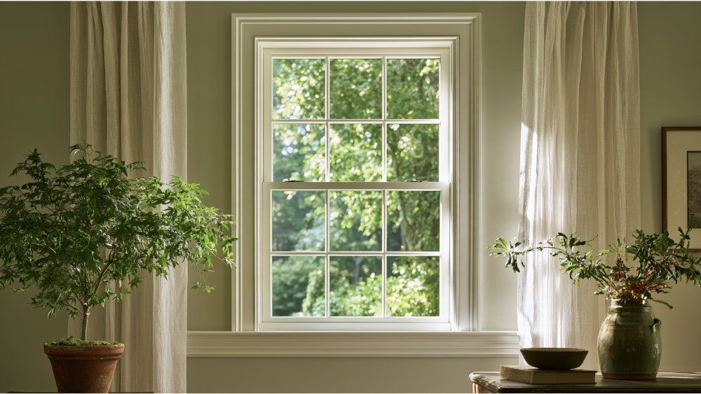 What are the basic parts of a window frame?